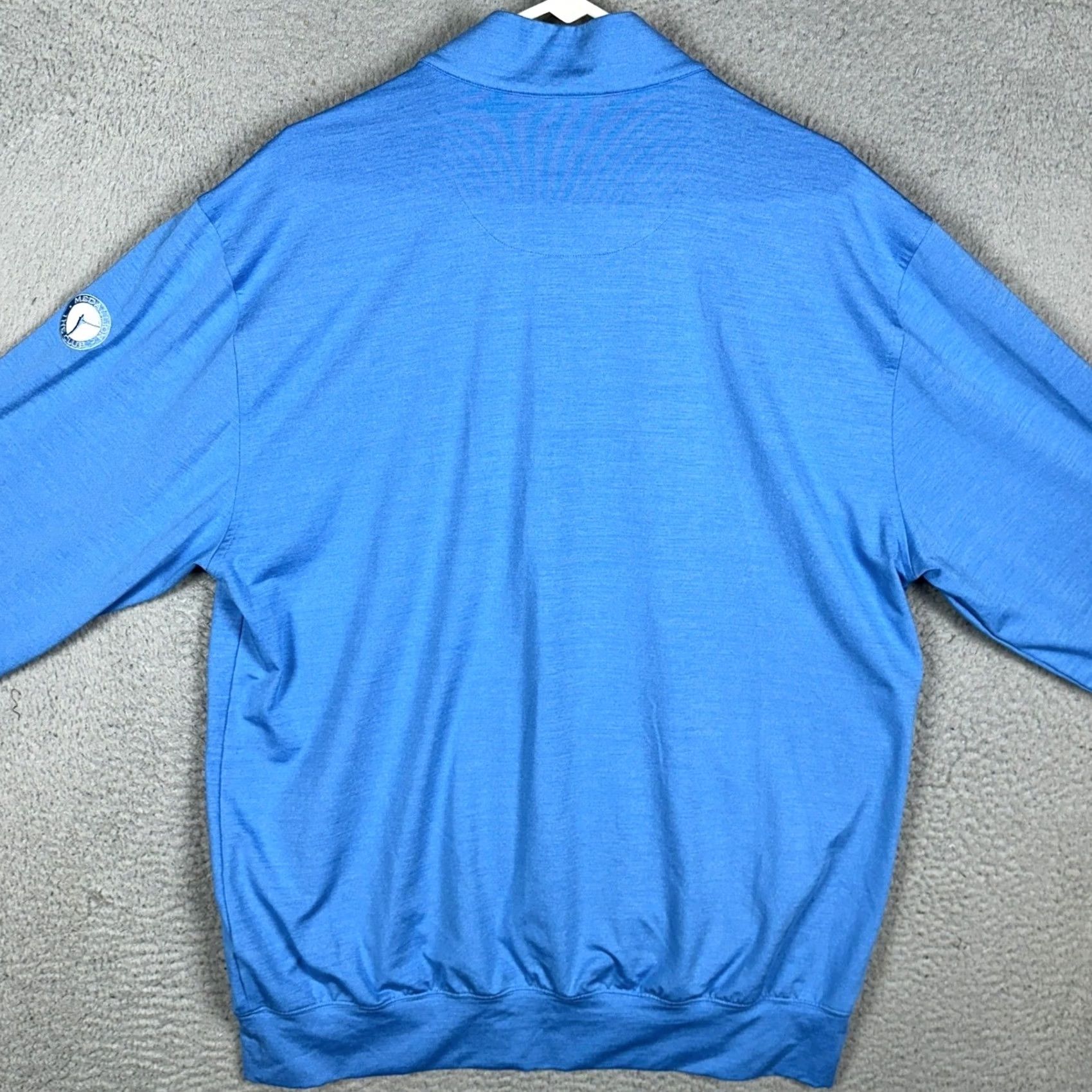 Logo 7 Donald Ross Mens XL Pullover Sweatshirt Zip Mock Neck Blue Logo Medallion The Club 1/4 Zip Golf Activewear Stretch Size US XL / EU 56 / 4 - 3 Thumbnail