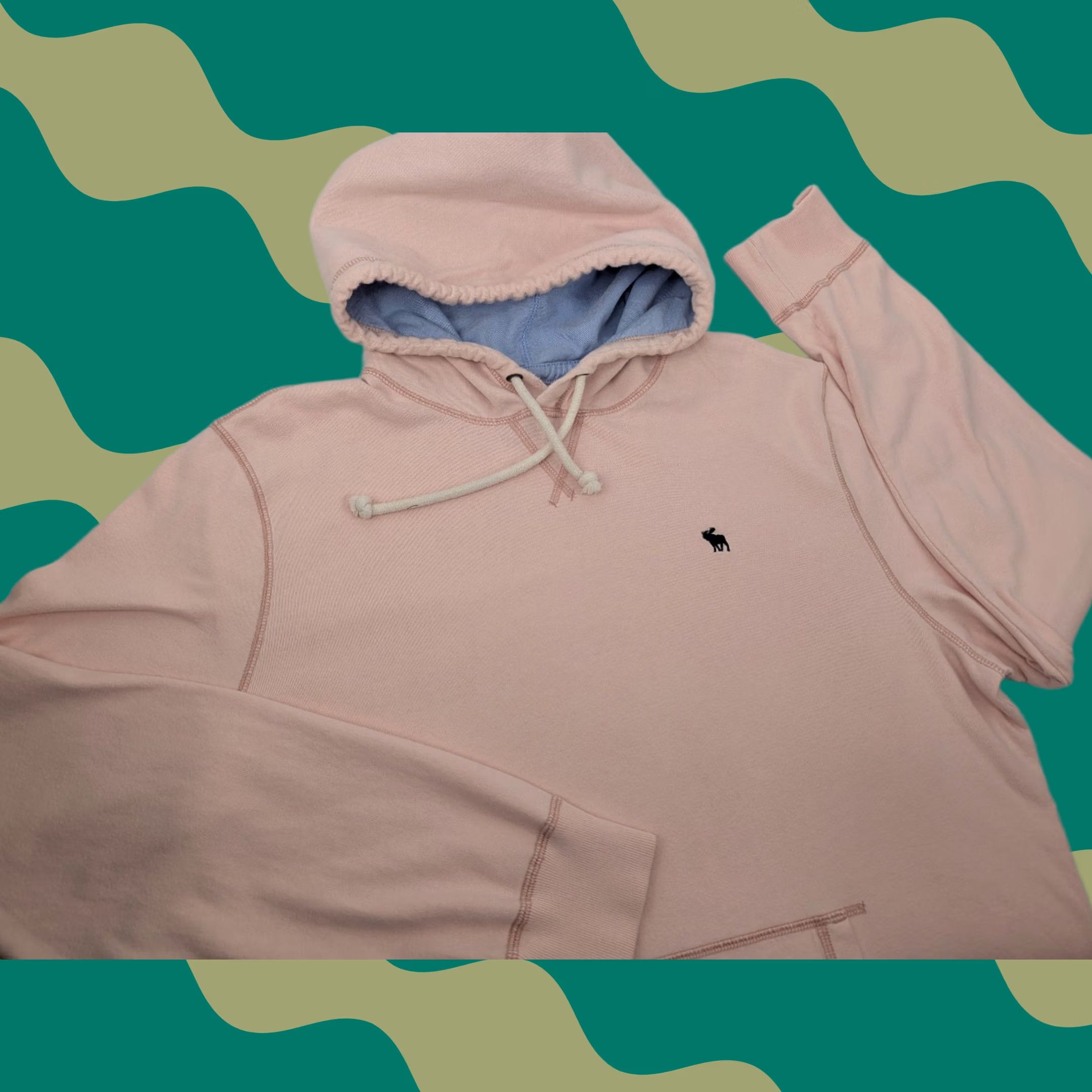 Abercrombie & Fitch Abercrombie & Fitch Hoodie Men's 2XL Pink Cotton Drawstring Long Sleeve Pullover Size US XXL / EU 58 / 5 - 1 Thumbnail