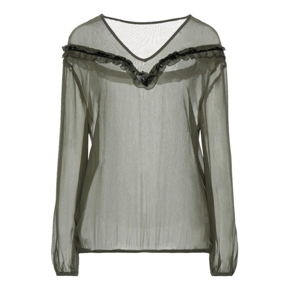 Patrizia Pepe NWT New $203 Patrizia Pepe Olive Sheer Blouse Top Size 6 Size M / US 6-8 / IT 42-44 - 2 Thumbnail