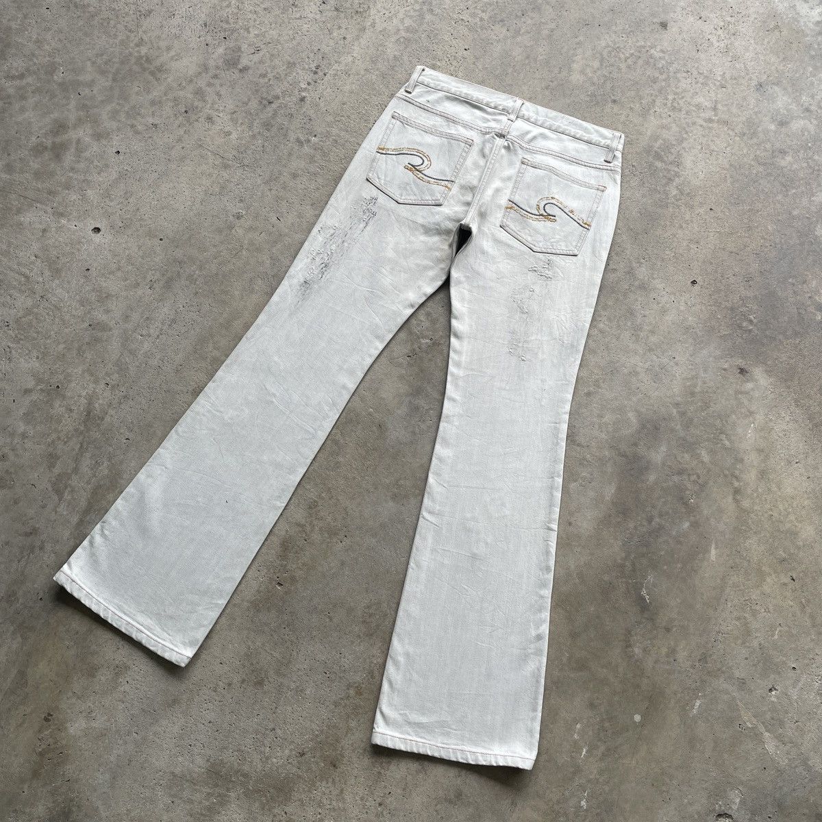 If Six Was Nine × Japanese Brand × Le Grande Bleu (L.G.B.) 291295=Homme Thrashed BOOTCUT Jeans FLARE Pants Denim W31 Size US 31 - 12 Thumbnail