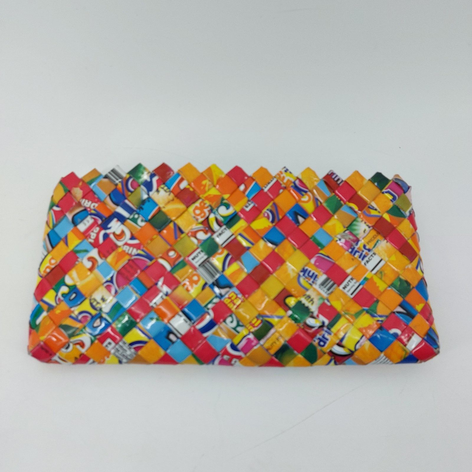 Handmade Handmade Recycled Woven Zip Purse Clutch Gum Candy Wrapper Size ONE SIZE - 8 Thumbnail