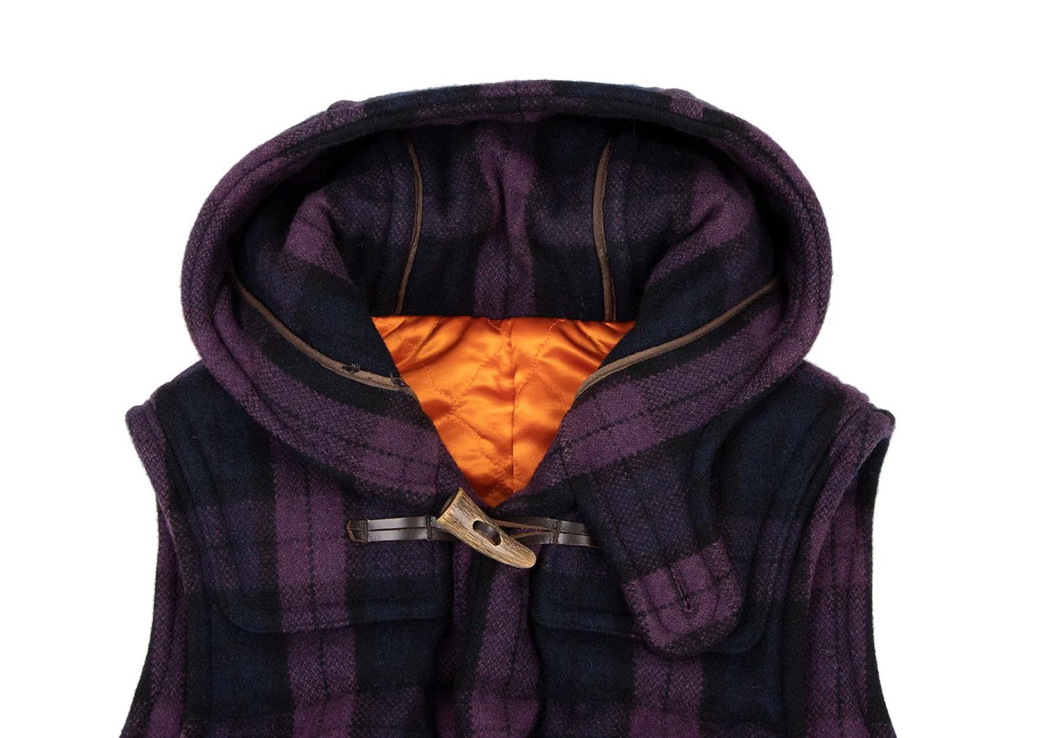 Ganryu Check Hooded Down Vest in Purple, Navy, and Green Size US S / EU 44-46 / 1 - 2 Thumbnail
