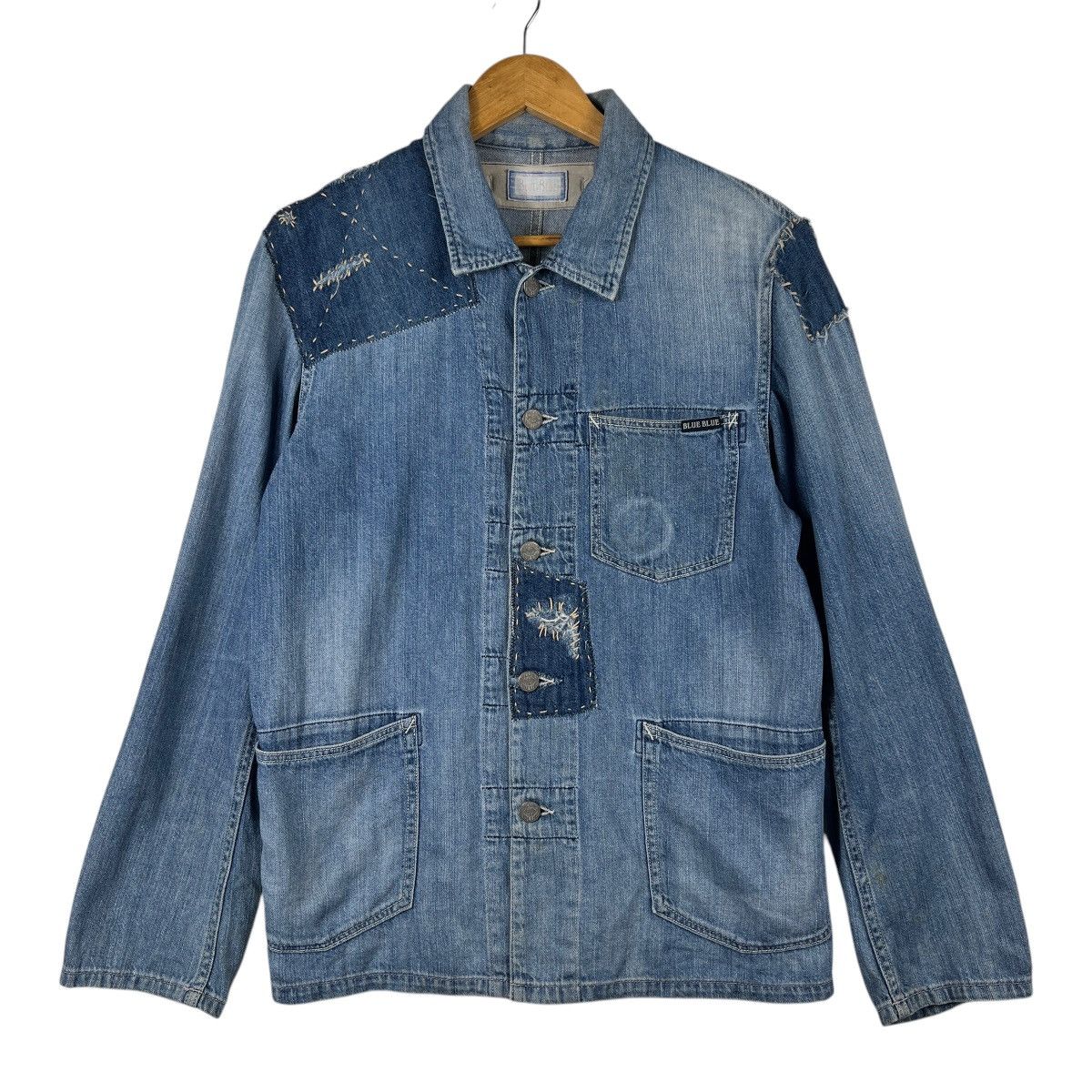 Blue Blue Japan 💥 Blue blue Japan Indigo Patchwork Sashiko Chore Jacket Size US M / EU 48-50 / 2 - 3 Thumbnail