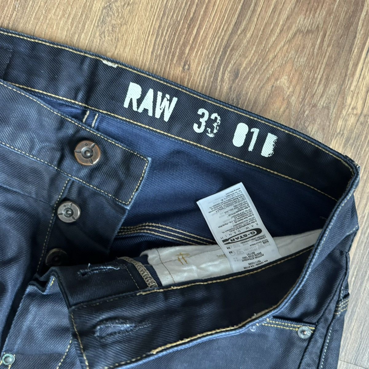 G-Star G-Star Raw Waxed Denim Jeans Pants Men’s 32x32 Navy Blue Size US 32 / EU 48 - 7 Thumbnail