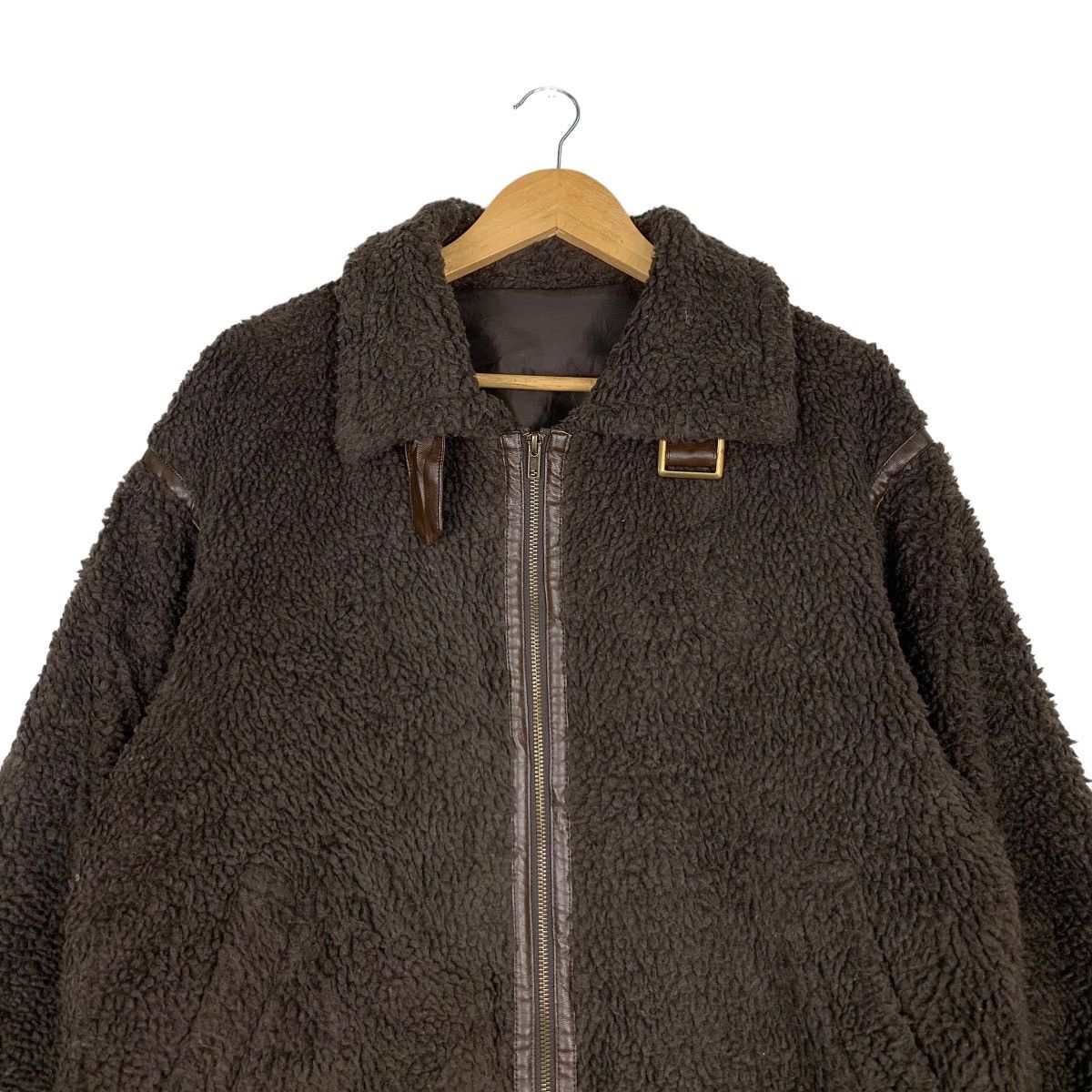 Japanese Brand LUNACION Deep Pile Brown Fleece Jacket #1058-C48 Size US M / EU 48-50 / 2 - 2 Thumbnail