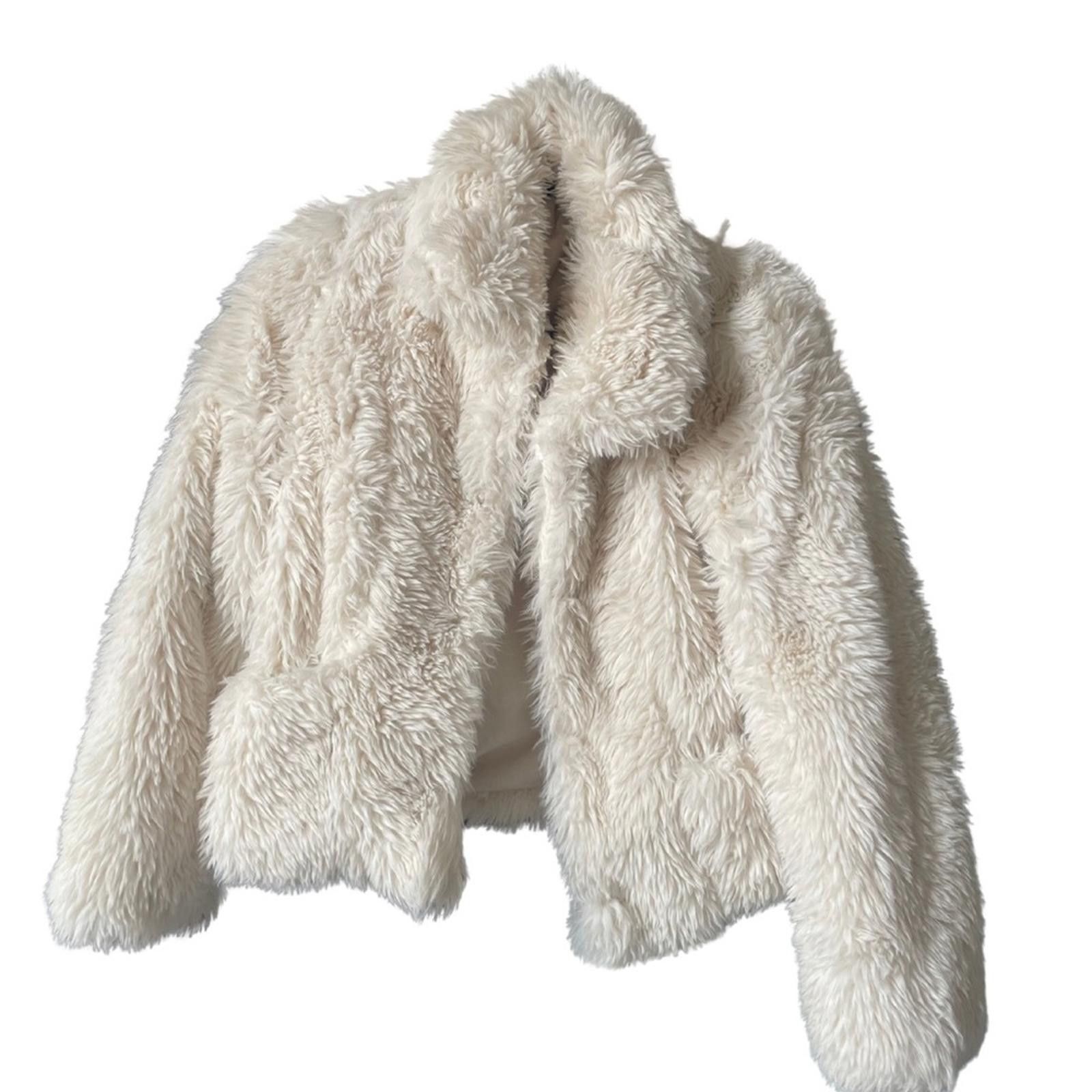 Jason Wu Jason Wu Cream Faux Fur Cropped Jacket Size S / US 4 / IT 40 - 3 Thumbnail