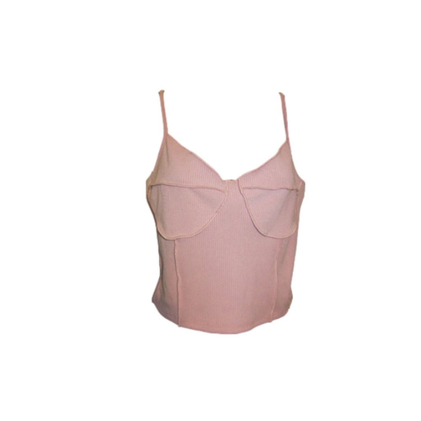 Other Papaya Mauve Ribbed Knit Corset Stitch Tank Top L Size L / US 10 / IT 46 - 2 Thumbnail