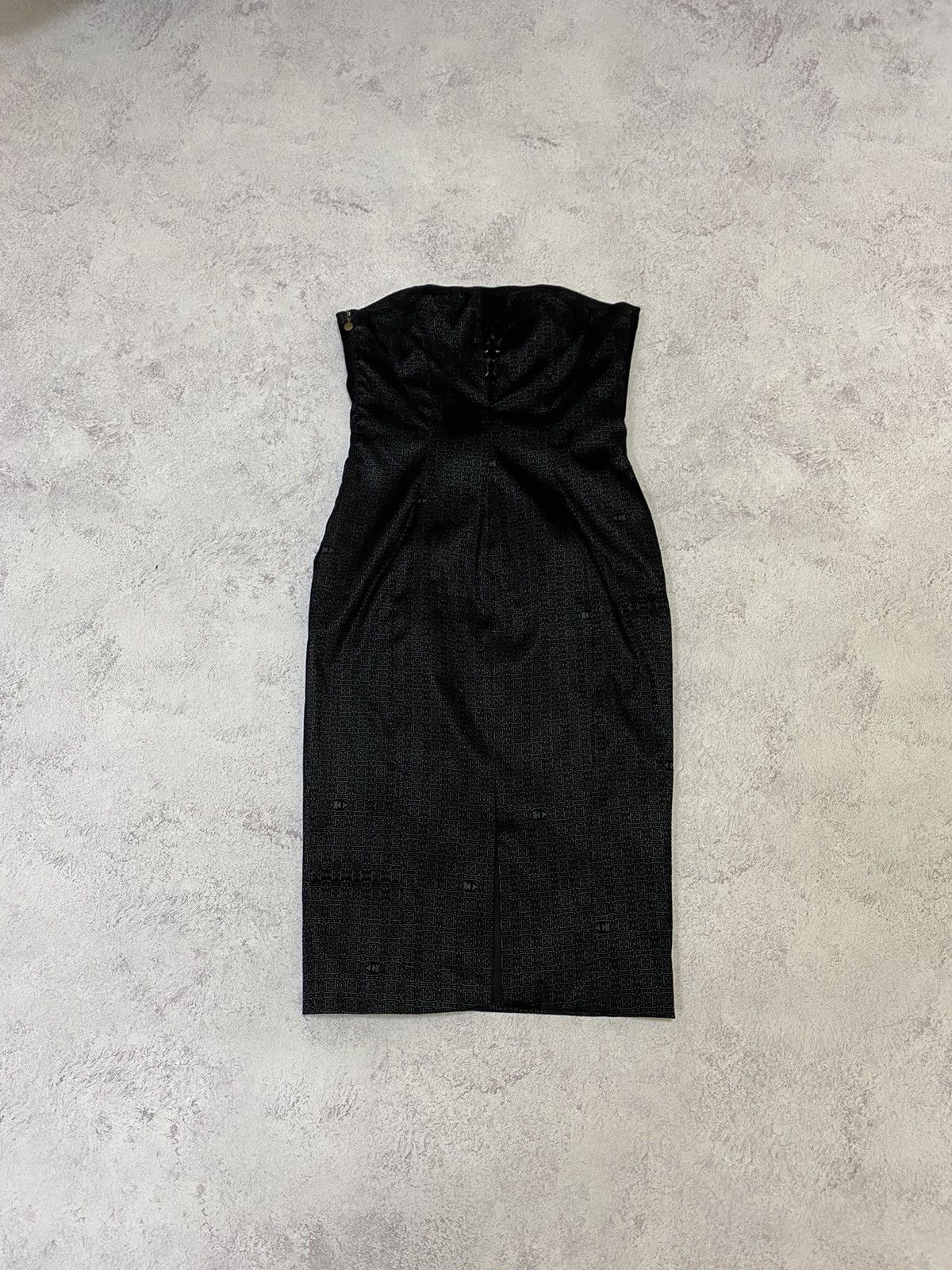 Roberto Cavalli Vintage Just Cavalli Velvet Monogram Corset Mini Dress Size S / US 4 / IT 40 - 8 Thumbnail