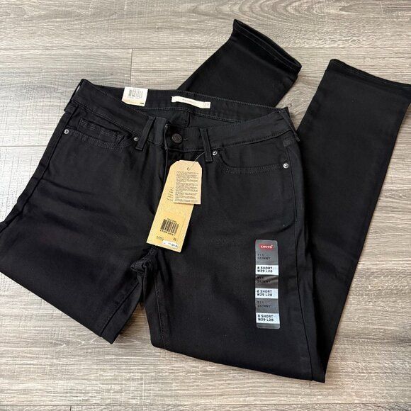 Levi's NWT Levi’s 711 Skinny Sculpt Black Jeans Women Size 8 Short Size 30" / US 8 / IT 44 - 1 Thumbnail