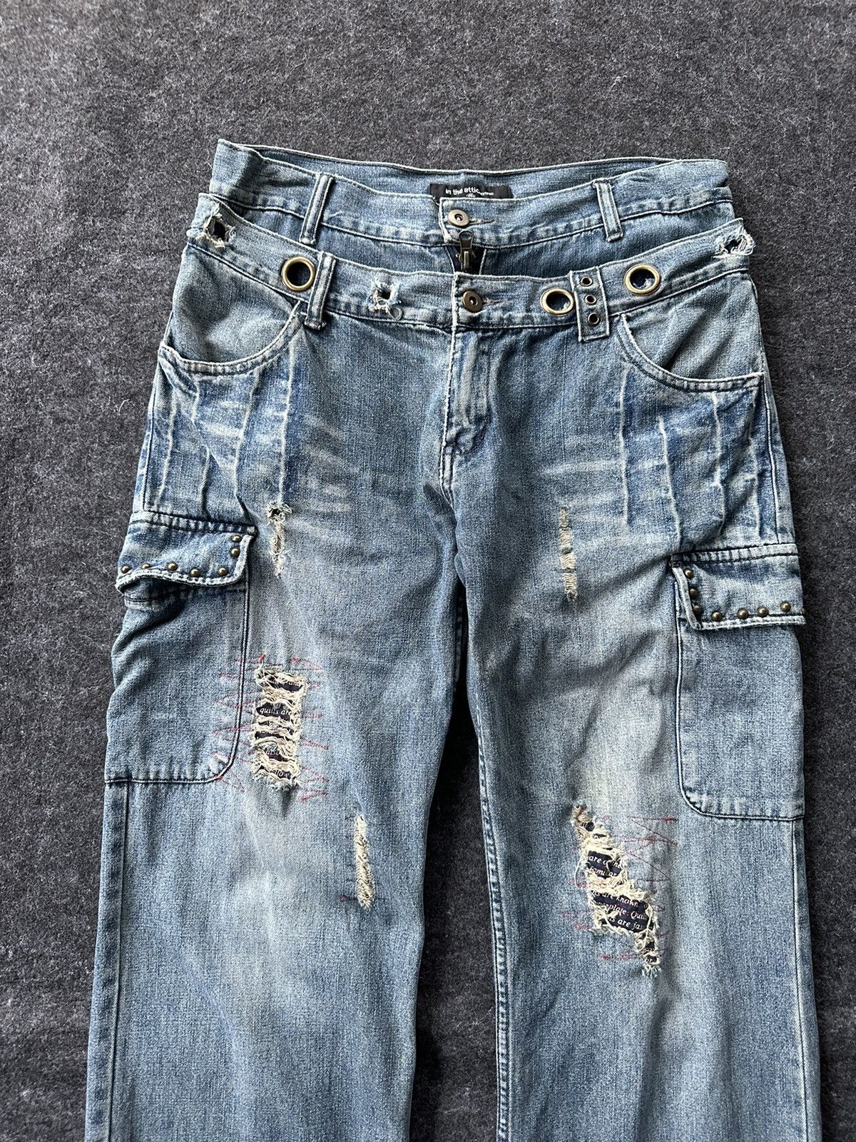Beauty Beast × If Six Was Nine × In The Attic Vintage In The Attic Double Waist Distressed Denim D448 Size US 30 / EU 46 - 2 Thumbnail