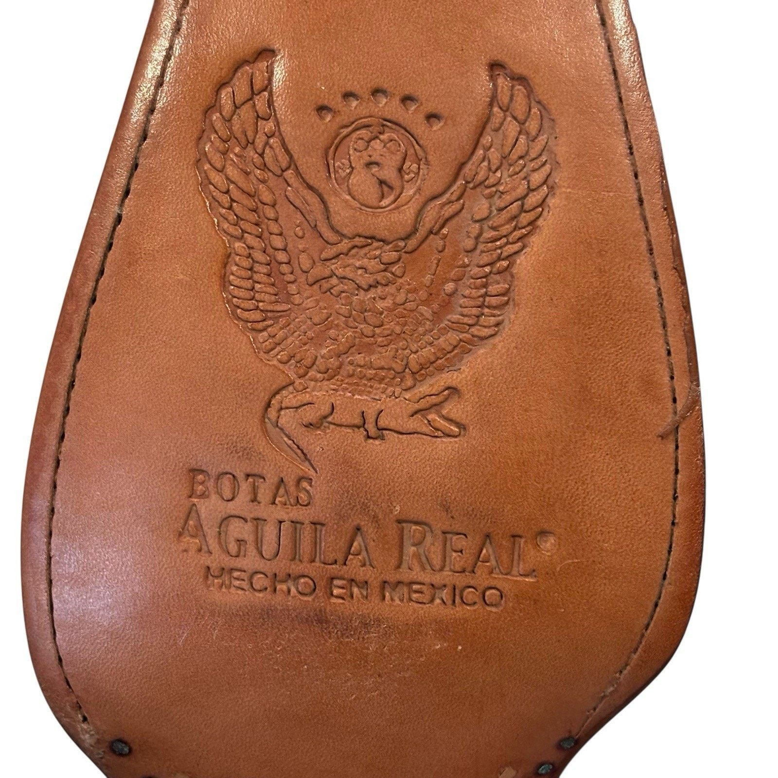 Other Aguila Real Ostrich Leather Cowboy Boots 10 Pointy Toe Cream Size US 10 / EU 43 - 6 Thumbnail