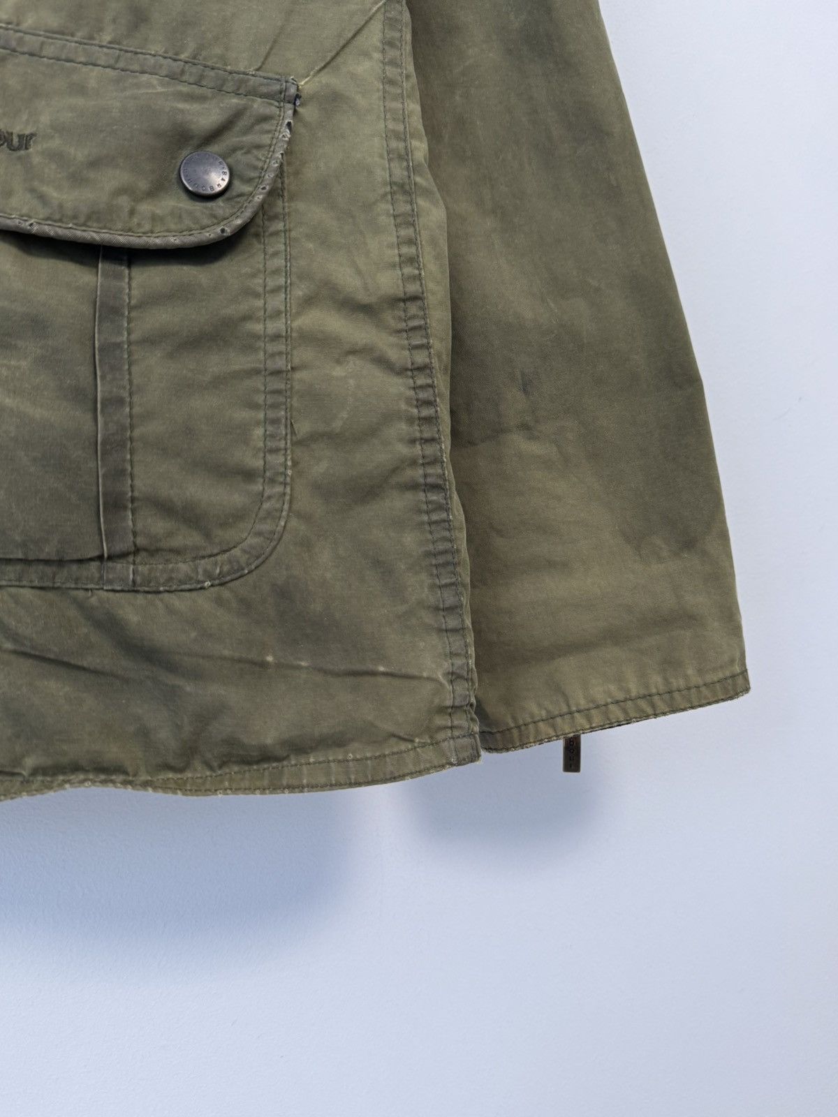 Barbour Women’s Barbour L1091 Utility Waxed Olive Jacket Wax Coat Size M / US 6-8 / IT 42-44 - 8 Thumbnail