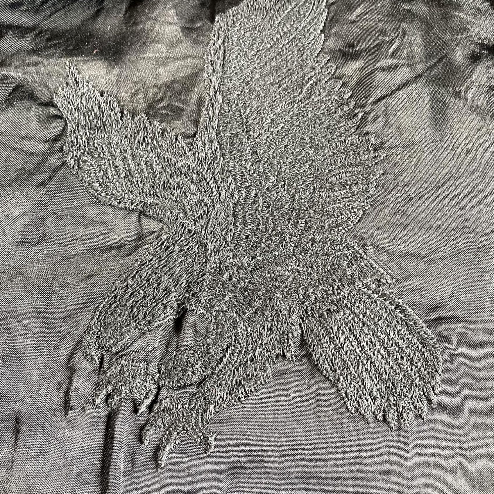 Allsaints VINTAGE AllSaints Shirt Mens Medium Black Aquila SS Relaxed Fit Eagle Embroidered Size US M / EU 48-50 / 2 - 2 Thumbnail