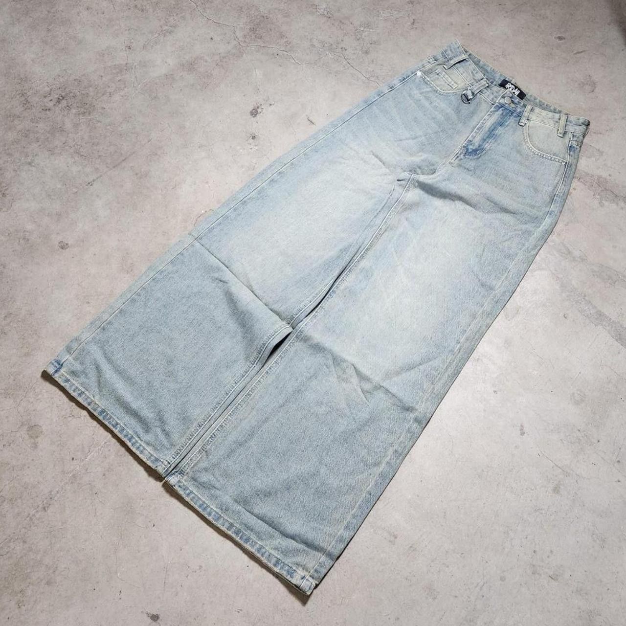 Japanese Brand Baggy loose fit blue/grey jeans Size US 28 / EU 44 - 5 Thumbnail