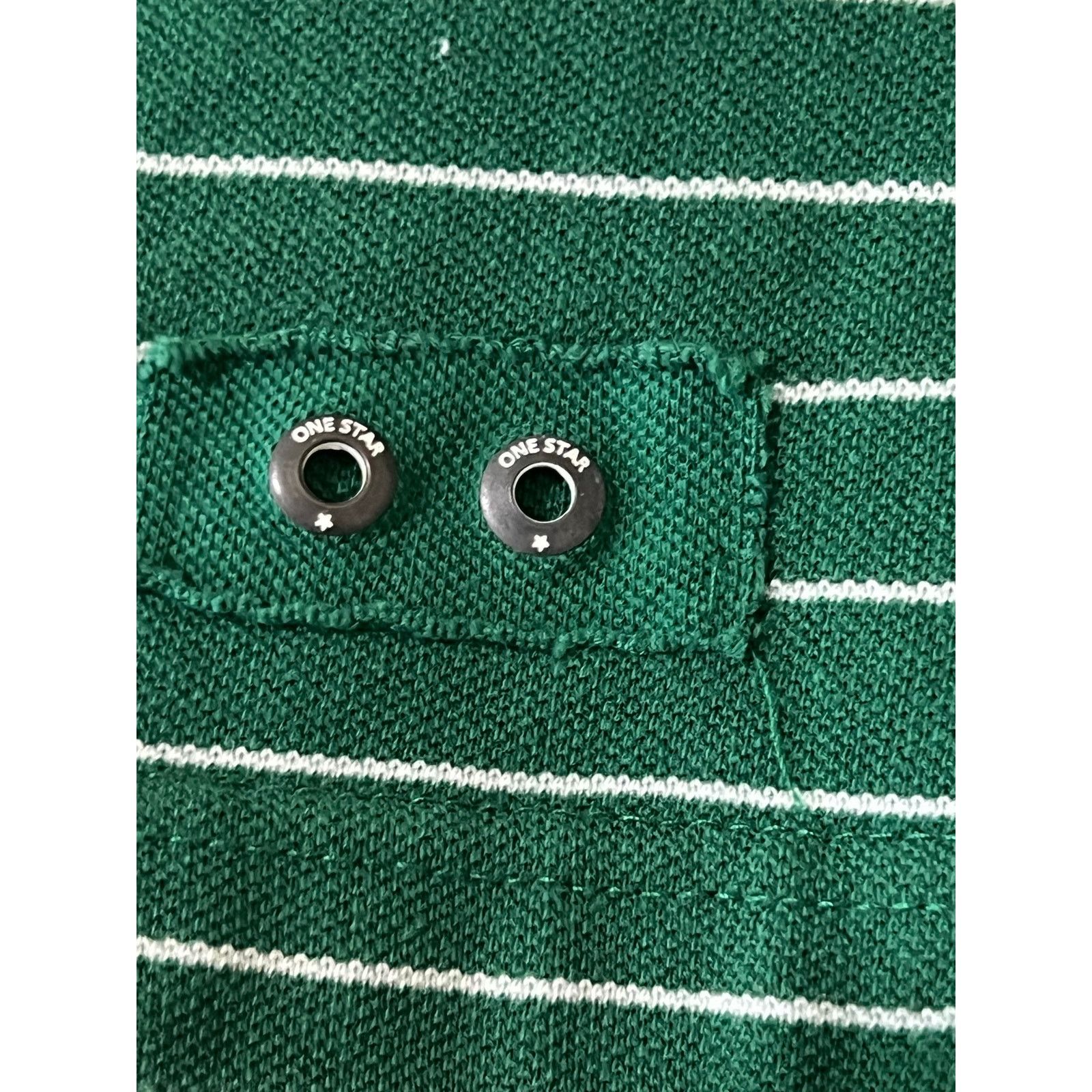Converse Converse One Star Polo Shirt Green White Striped Vintage Size US L / EU 52-54 / 3 - 6 Thumbnail