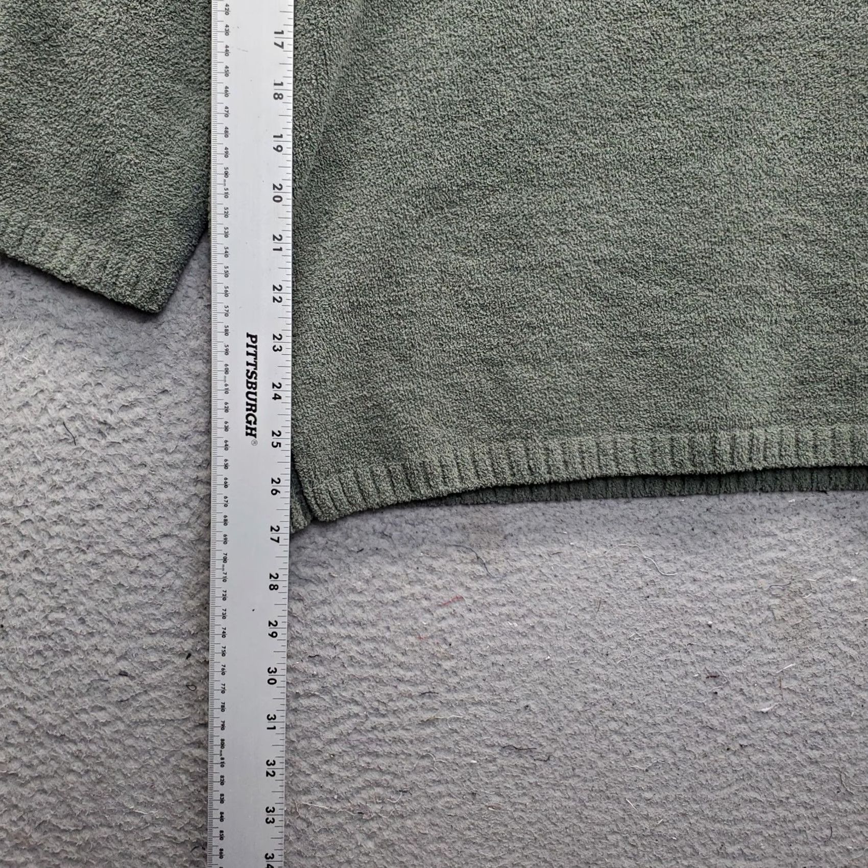 Vintage Lulu B Womens 1X Green Patch Pocket Textured Fleece Sweater Long Sleeve Pullover Cardigan? Size XL / US 12-14 / IT 48-50 - 3 Thumbnail