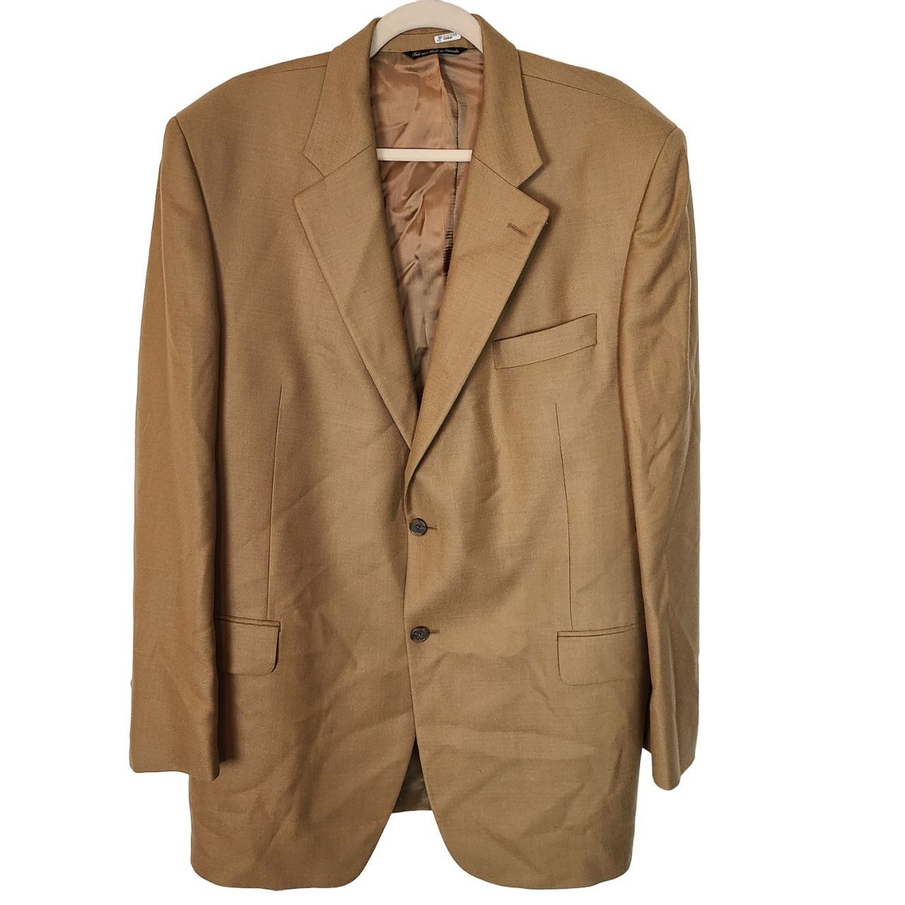 Jack Victor Collection Mens 44L Tan Venicewood 2-Button Cash