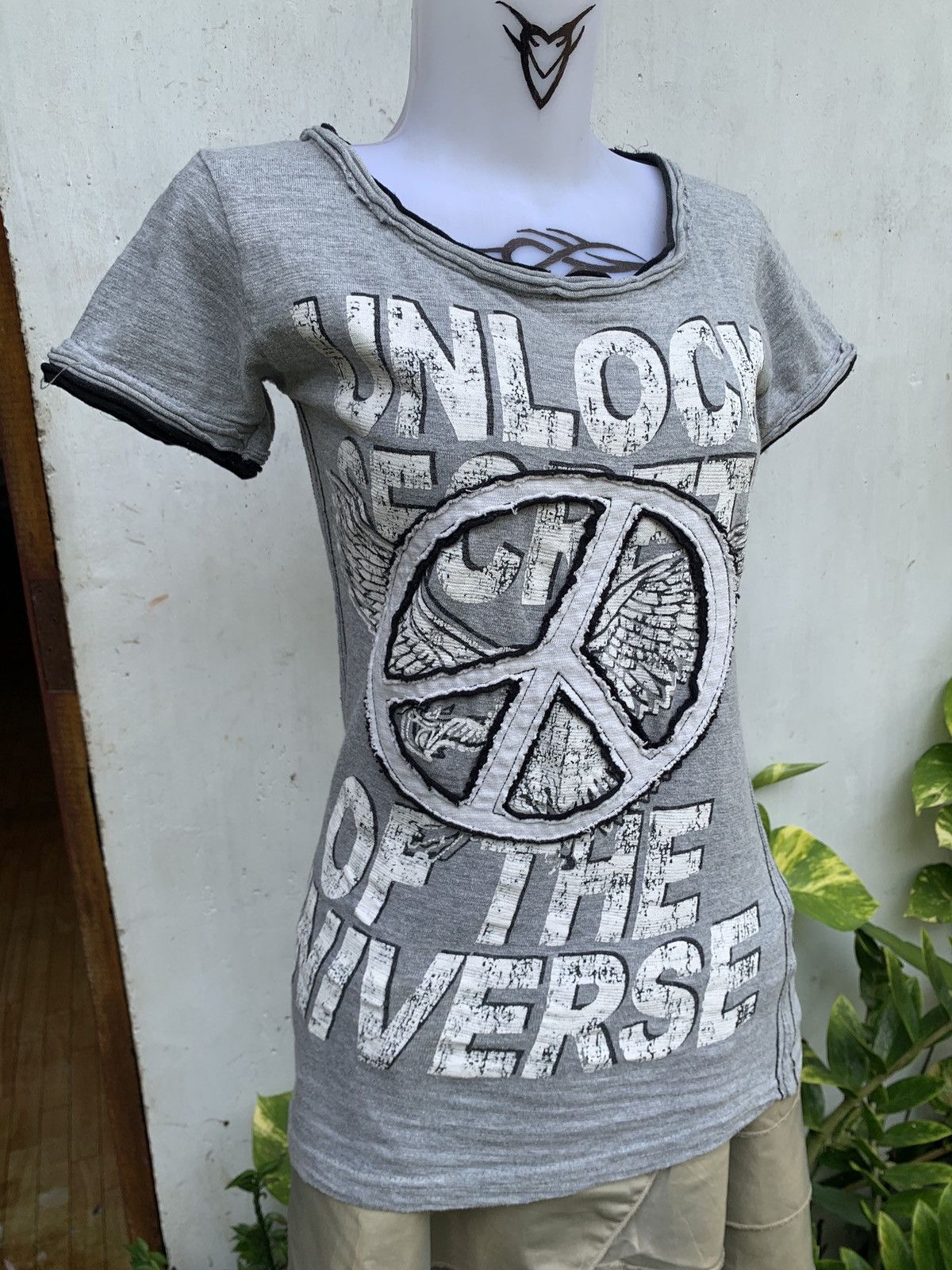 If Six Was Nine × Japanese Brand y2k Sweet Agnes Peace Sign Poem Quotes Graphic Top Size M / US 6-8 / IT 42-44 - 2 Thumbnail