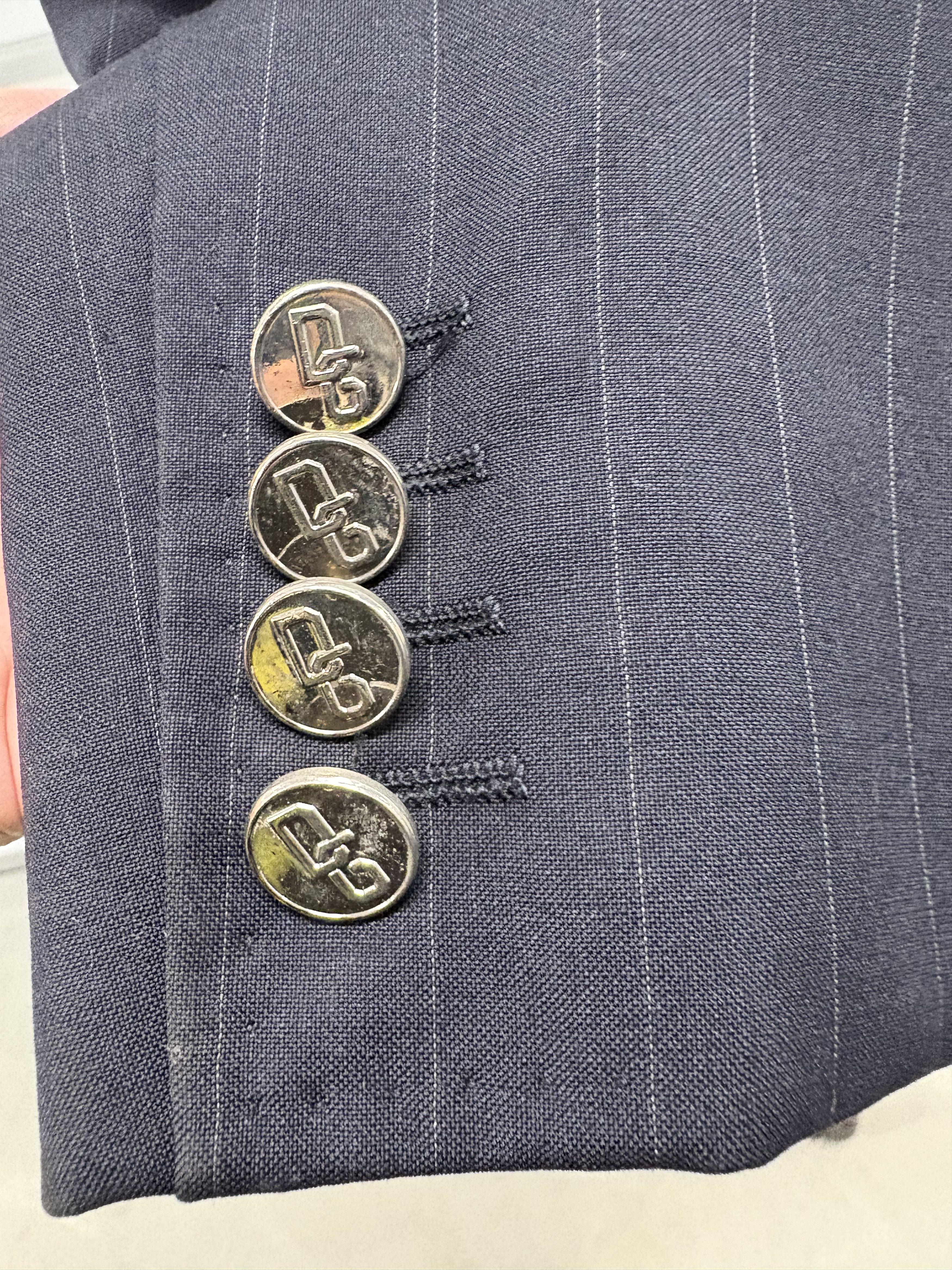 Other Dolce & Gabanna Navy Pinstripe Blazer with Double collar Size XL / US 12-14 / IT 48-50 - 5 Thumbnail