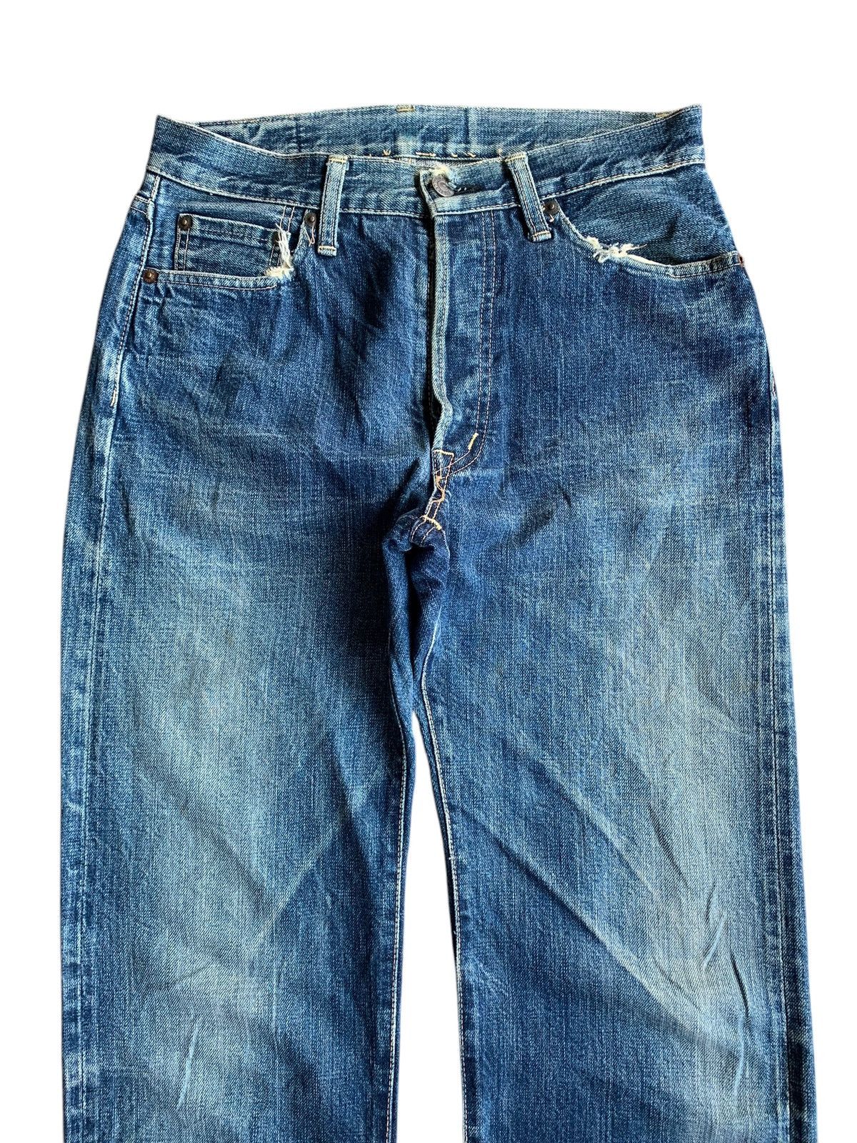 Japanese Brand × Kapital × OMNIGOD OMNIGOD SELVEDGE BUTTON FLY FADED & RUSTY DISTRESSED DENIM Size US 29 - 6 Thumbnail
