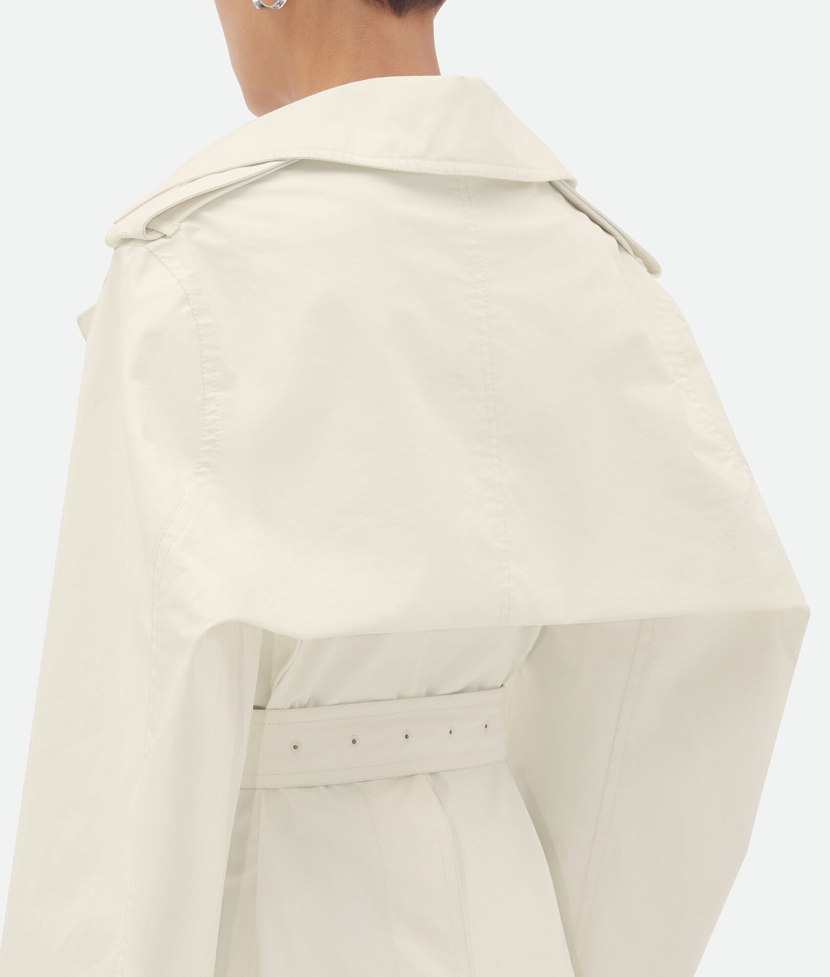 Bottega Veneta o1bcso1str0225 Coated Cotton Coat in Chalk Size XS / US 0-2 / IT 36-38 - 4 Thumbnail
