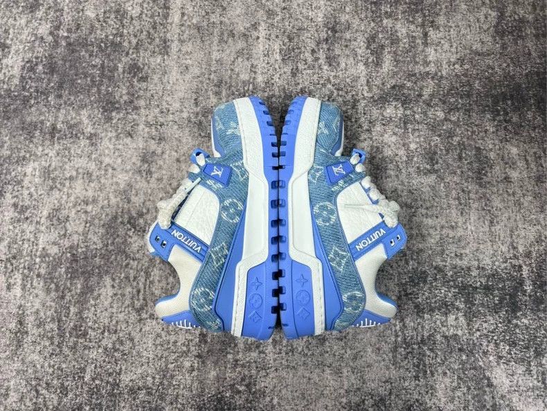 Louis Vuitton Louis Vuitton TRAINER Cowboy Old Flower White and Blue Fat Size US 5 / EU 37 - 5 Thumbnail