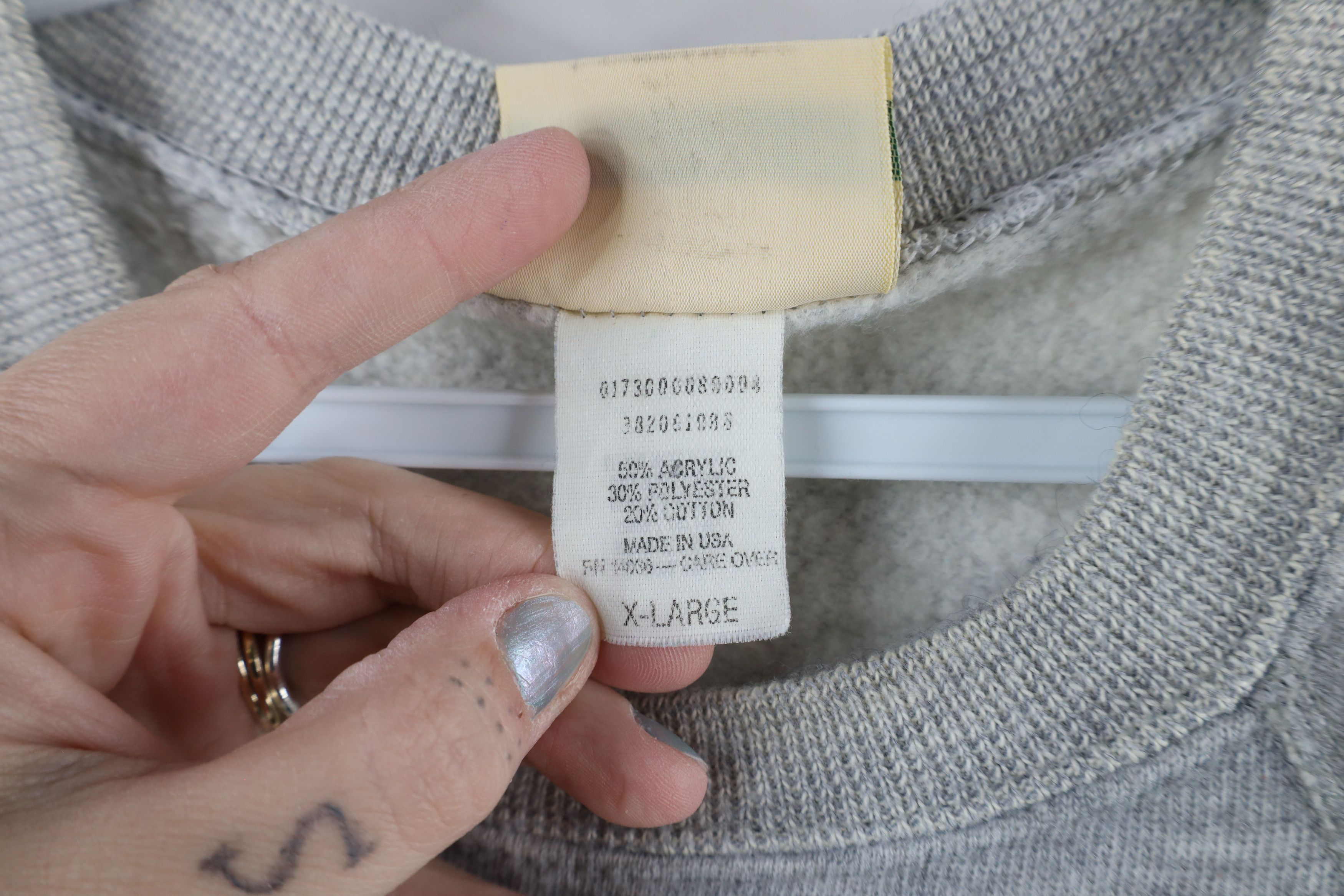 Vintage Vintage 90s Streetwear Triblend Crewneck Sweatshirt Gray USA Size US XL / EU 56 / 4 - 5 Thumbnail