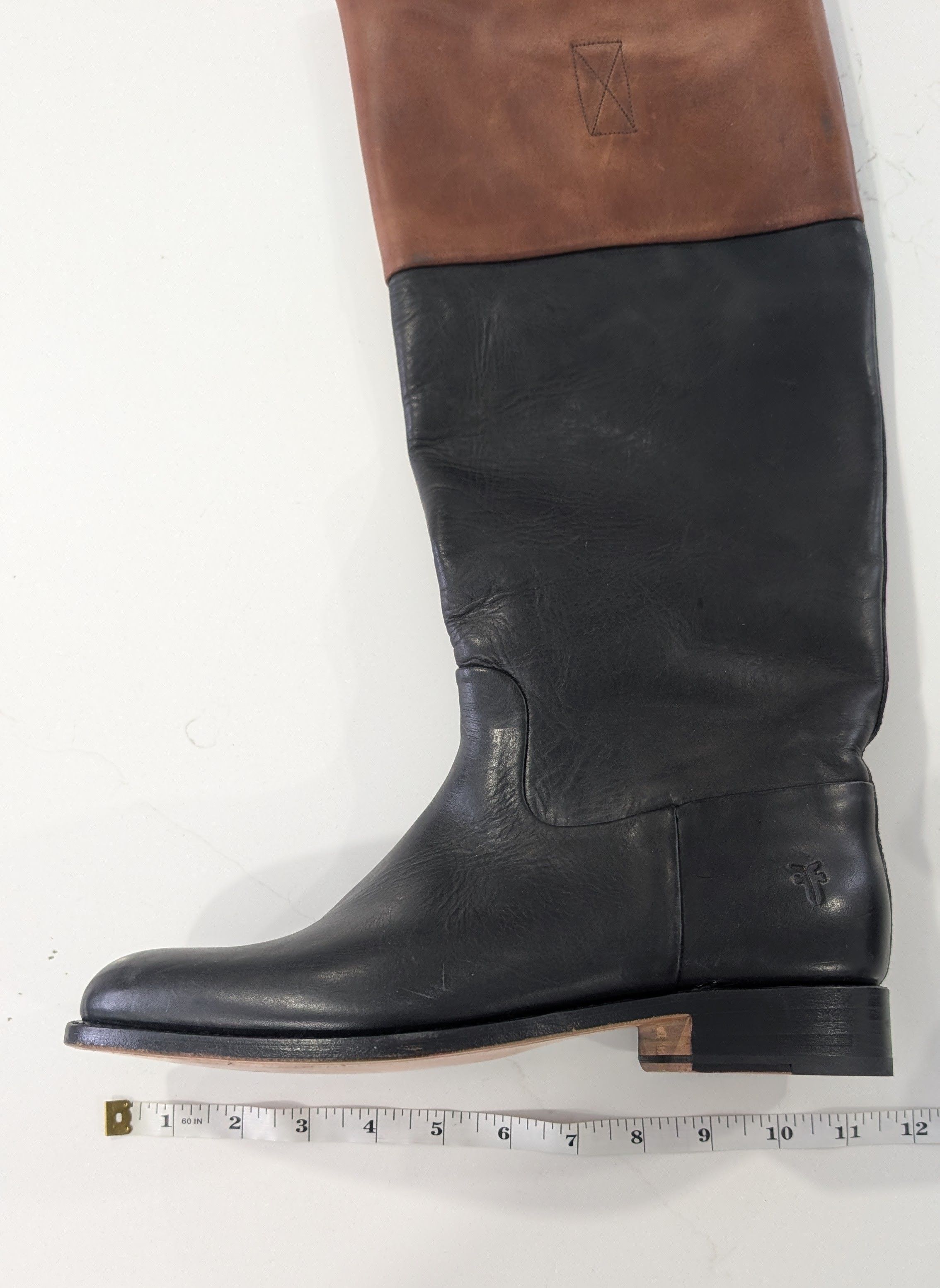 Frye Frye Melissa Belted Riding Boots Two-Tone Brown Leather Size US 10 / IT 40 - 15 Thumbnail