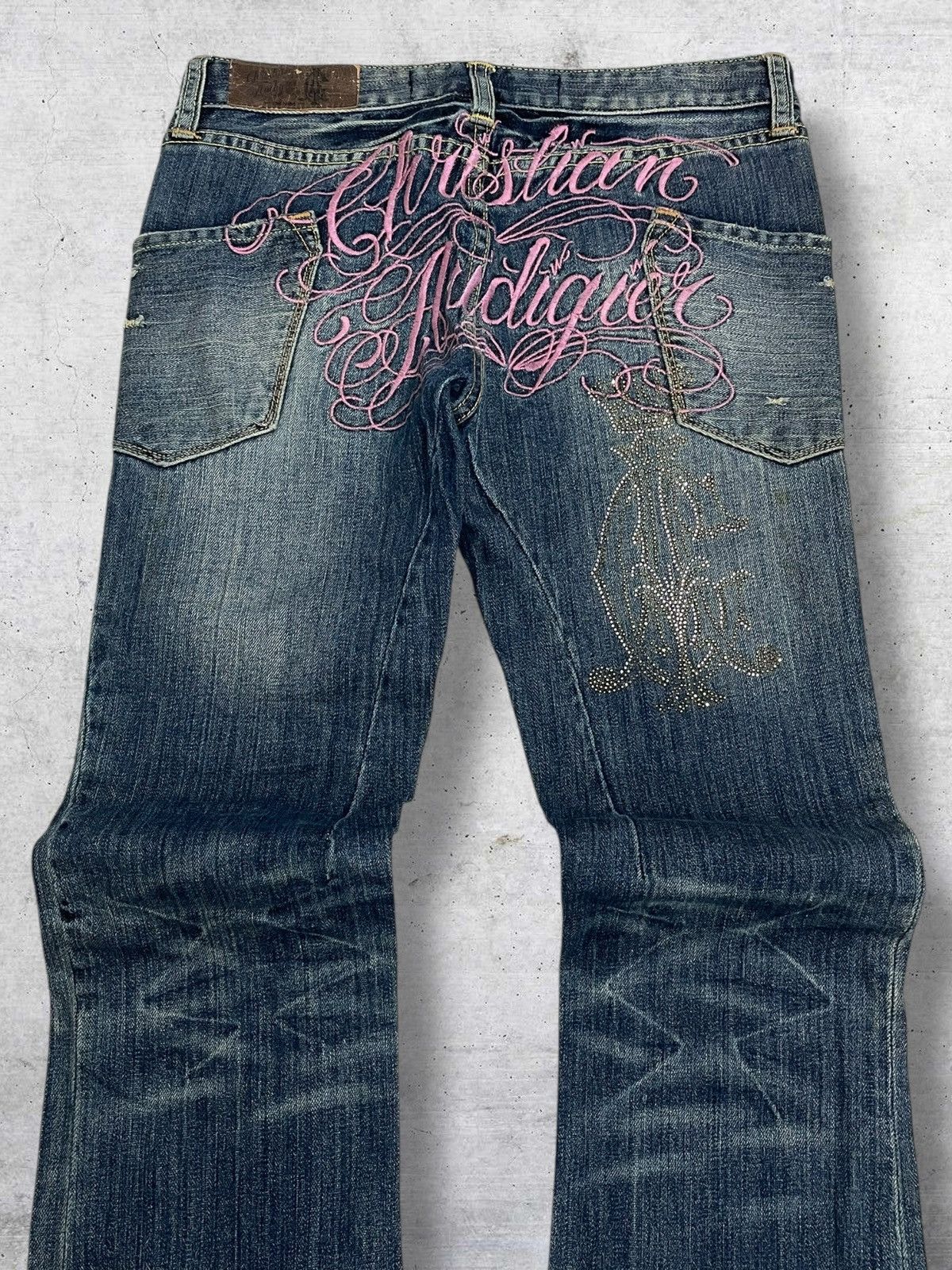Christian Audigier VINTAGE FLARE AFFLICTION EMBROIDERED CHRISTIAN AUDIGER DENIM Size US 30 / EU 46 - 4 Thumbnail