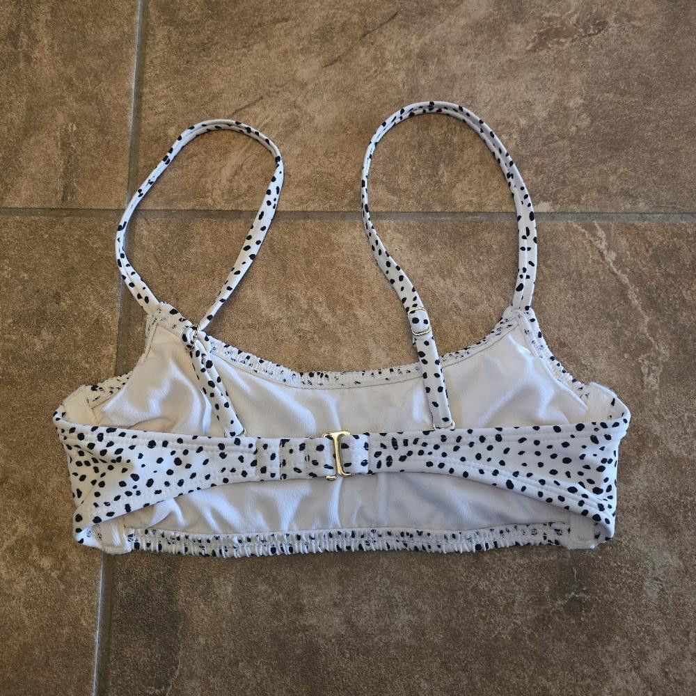 Designer White Black Speckled XHLN Bikini Top Size ONE SIZE - 2 Thumbnail