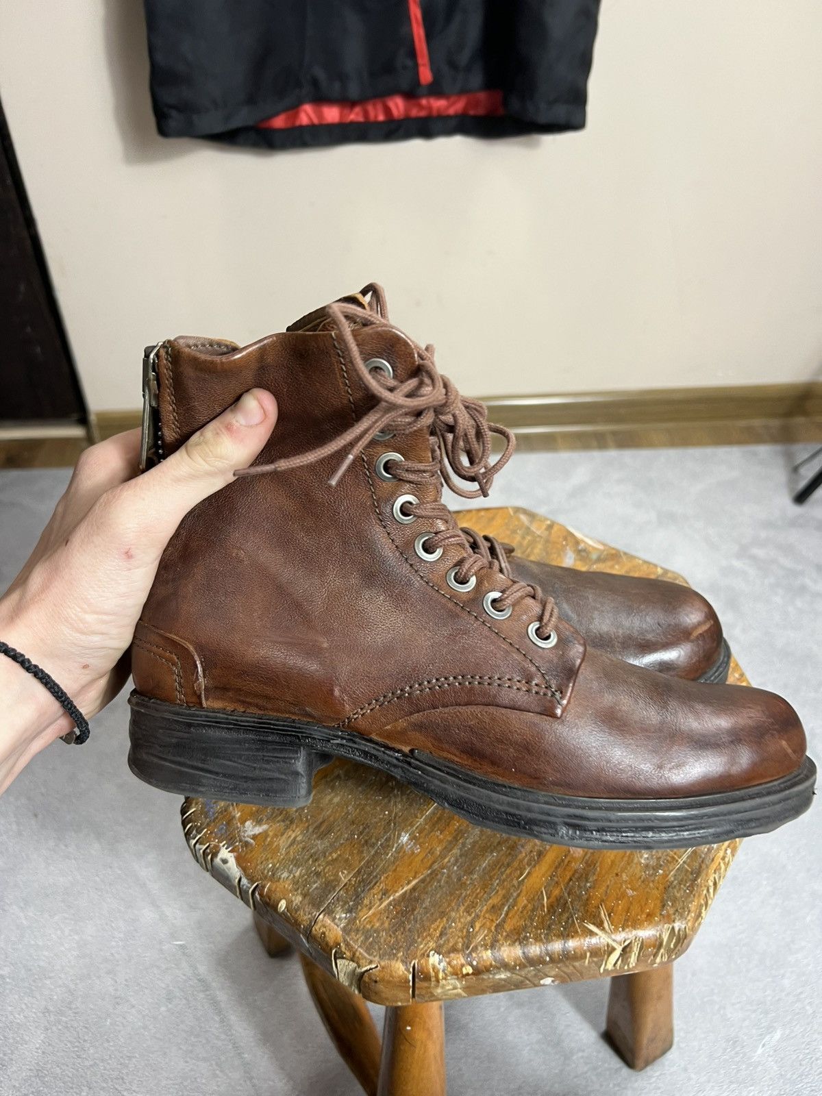 A.S.98 Woman’s A.S 98 Leather Boots Stupped Straps Zipped Closure Size US 8 / IT 38 - 11 Thumbnail