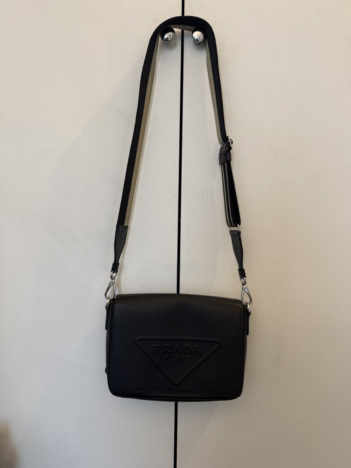 Prada Prada Milano Crossbody Bag – Black Saffiano Leather Size ONE SIZE - 1 Thumbnail