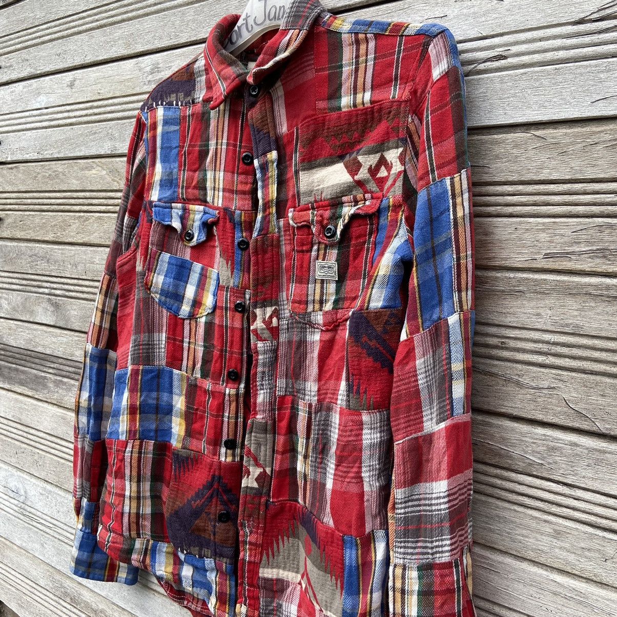 Denim & Supply Ralph Lauren × Polo Ralph Lauren × Ralph Lauren Rare 🔥 Polo Ralph Lauren Checker Patchwork Shirt Size US XS / EU 42 / 0 - 3 Thumbnail