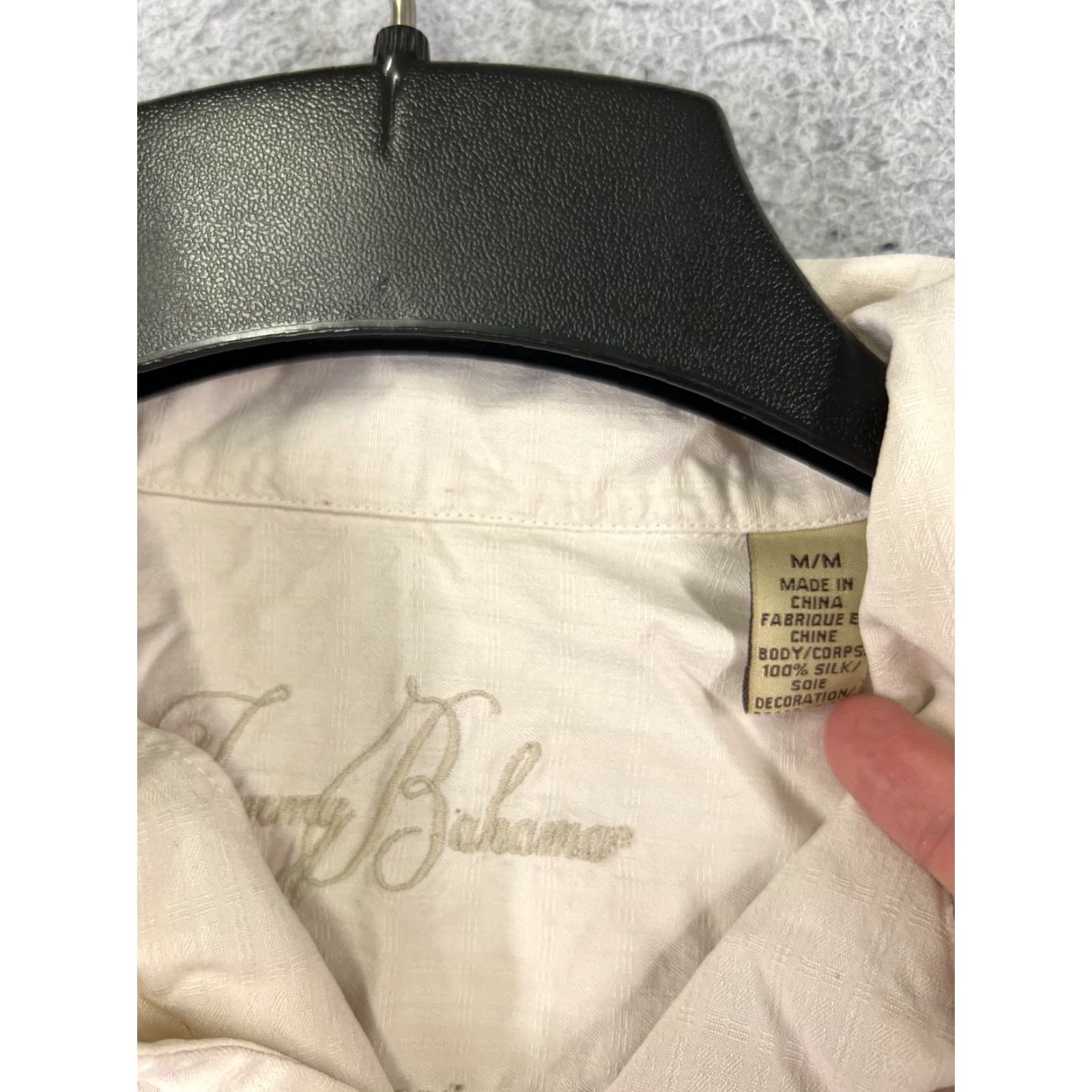 Tommy Bahama Tommy Bahama Shirt Mens Medium Beige 100% Silk Measure Twice Put Once Cocktails Size US M / EU 48-50 / 2 - 7 Thumbnail