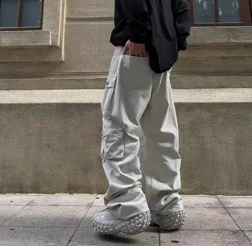 Japanese Brand × Vintage Retro multi-pocket loose wide-leg cargo trousers Size US 32 / EU 48 - 3 Thumbnail