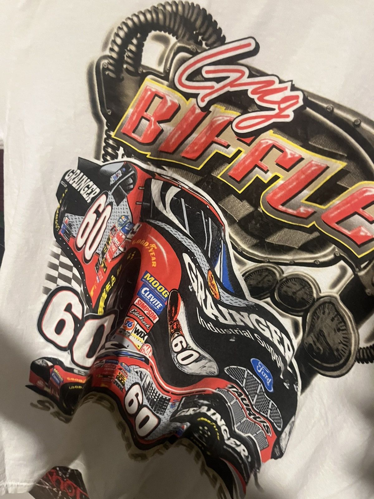 Hanes Vintage 2000’s Y2K Greg Biffle Double Sided NASCAR Tee shirt Size US L / EU 52-54 / 3 - 7 Thumbnail