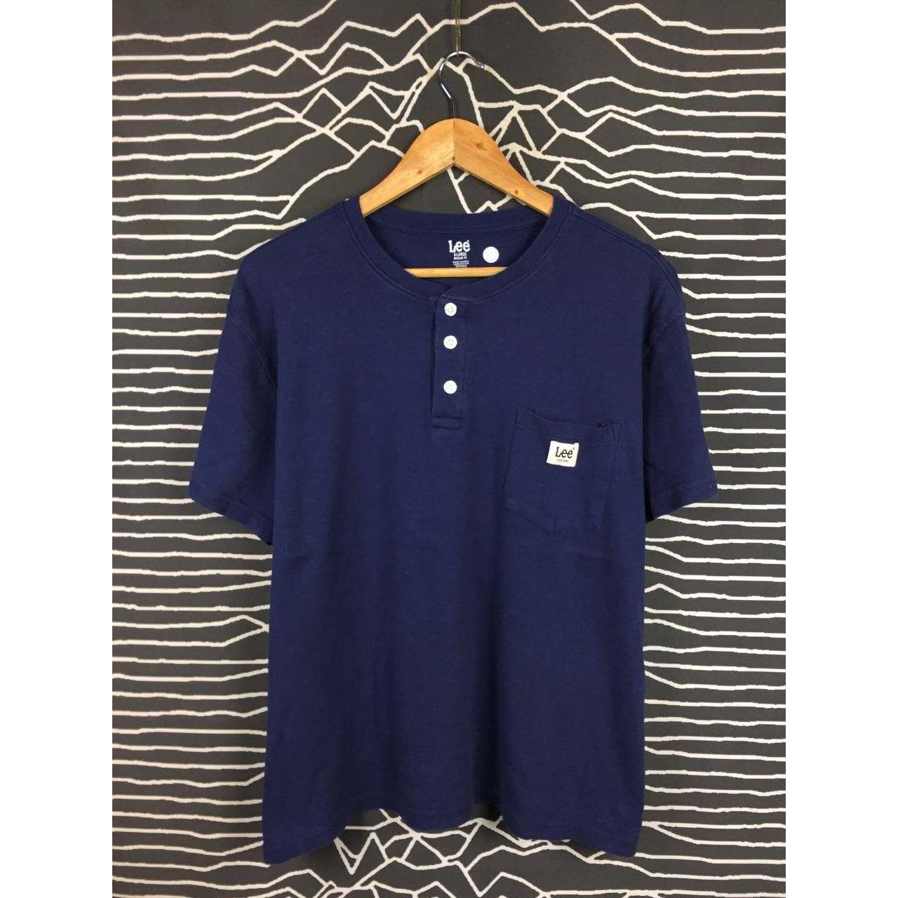 Lee × Vintage LEE Small Logo Henley Neck Regular Fit Pocket Tee Size US XL / EU 56 / 4 - 1 Thumbnail