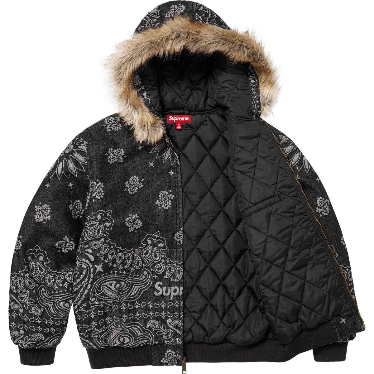 Supreme Supreme Bandana Jacquard Denim Hooded Work Jacket Medium NWT Size US M / EU 48-50 / 2 - 2 Thumbnail