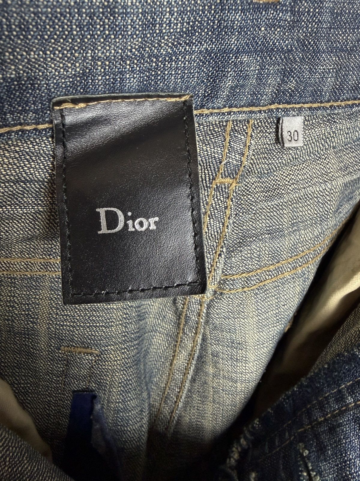 Dior × Hedi Slimane SS05 Dior Homme Beck Glitter Wax Coated Whisker Denim Jeans Size US 30 / EU 46 - 11 Thumbnail