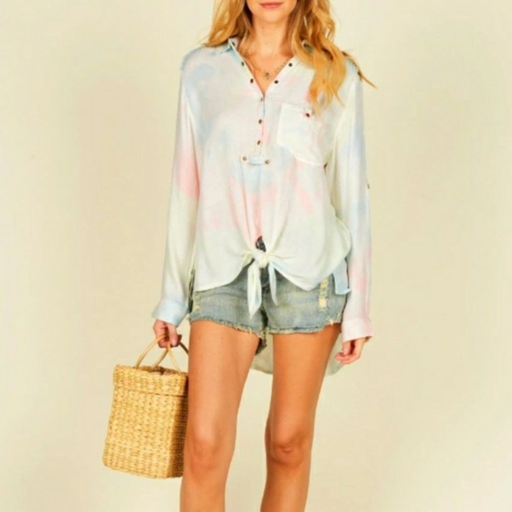 Vintage Havana New VINTAGE HAVANA Tie Dye Long Sleeve Cotton Shirt Size S Size S / US 4 / IT 40 - 9 Thumbnail