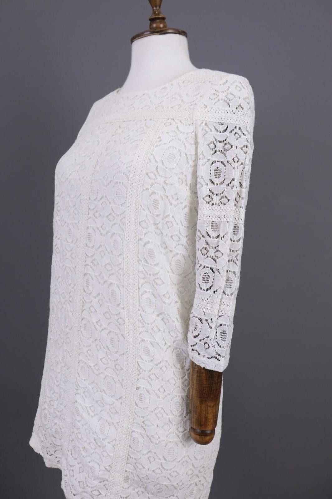 Designer Sezane x La Redoute White Mesh Floral Mini Dress Size 8 Size M / US 6-8 / IT 42-44 - 9 Thumbnail