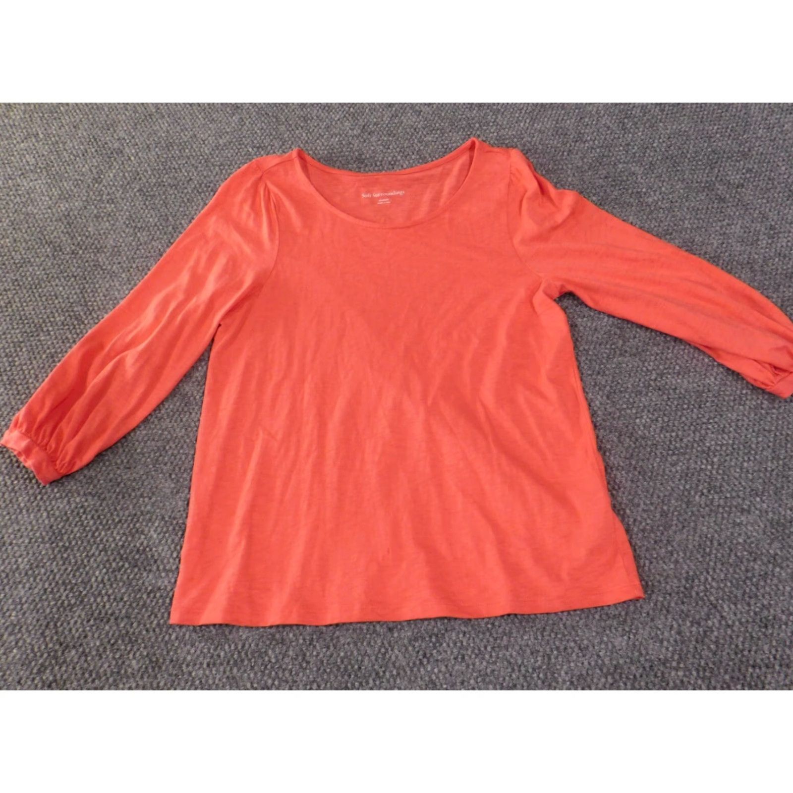 Soft Surroundings Soft Surroundings Blouse Shirt Women M Pink Cotton Knit Solid Round Neck Pullover Casual Modern Basic Pattern/Style Size M / US 6-8 / IT 42-44 - 3 Thumbnail