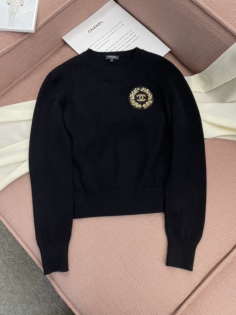 Chanel Chanel Black pearl wheat spike badge double C sweater Size XS / US 0-2 / IT 36-38 - 1 Thumbnail