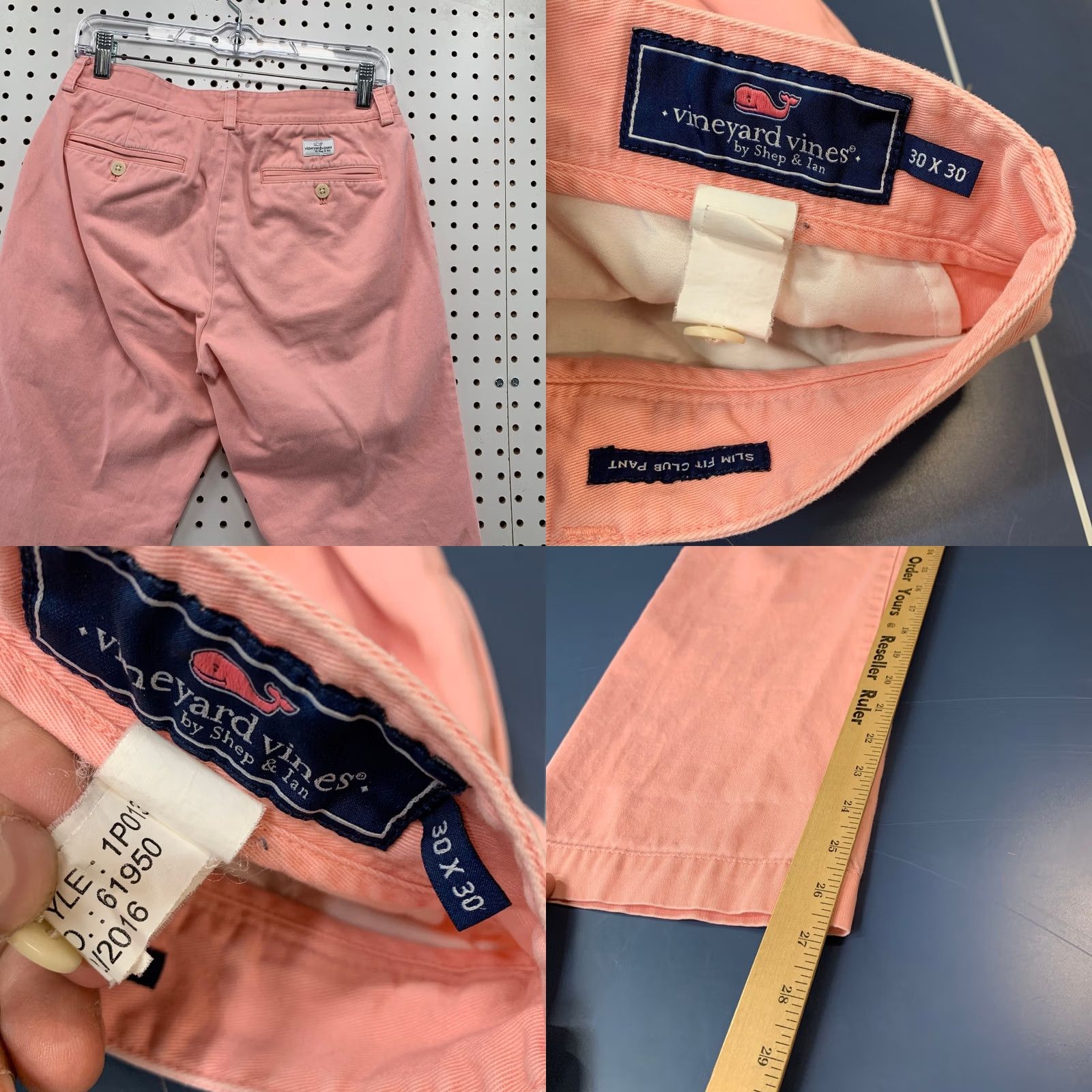 Vineyard Vines Vineyard Vines Slim Fit Club Pant Mens 29 Pink Chino Cotton Twill Casual Size US 29 - 8 Thumbnail