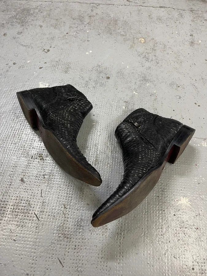 Vintage Cesare Paciotti Black Python Leather Chelsea Boots Size US 10 / EU 43 - 3 Thumbnail