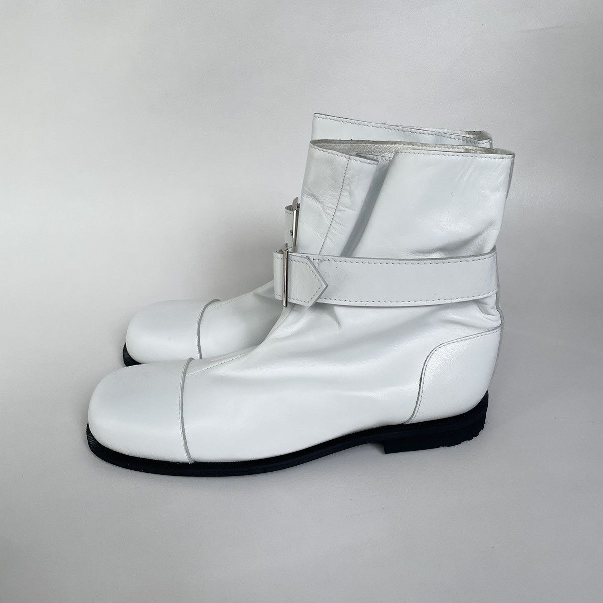 Comme des Garcons Square Toe Black Leather Buckle Boots Size US 8 / IT 38 - 16 Thumbnail