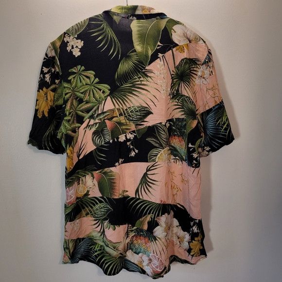 Farm Rio Farm Rio Floral Leaves Button Up Short Sleeve Shirt - Size S Size S / US 4 / IT 40 - 3 Thumbnail