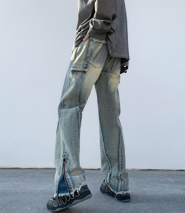 Japanese Brand Men's high street hip-hop washed distressed flared jeans Size US 32 / EU 48 - 3 Thumbnail