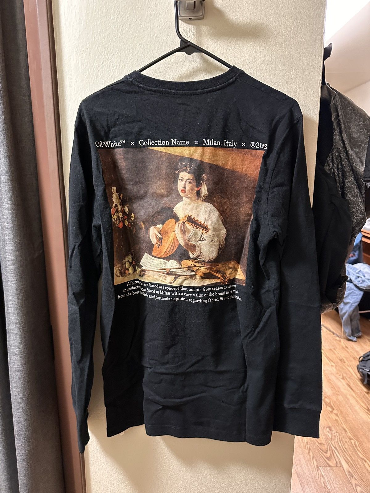 Off-White Caravaggio Milan Black Long Sleeve T Shirt