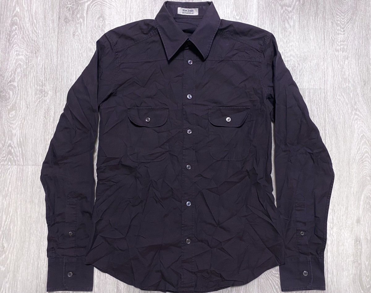 Acne Studios Unisex Acne Studios Brown Cotton Slim Casual Pocket Shirt Size US M / EU 48-50 / 2 - 10 Thumbnail